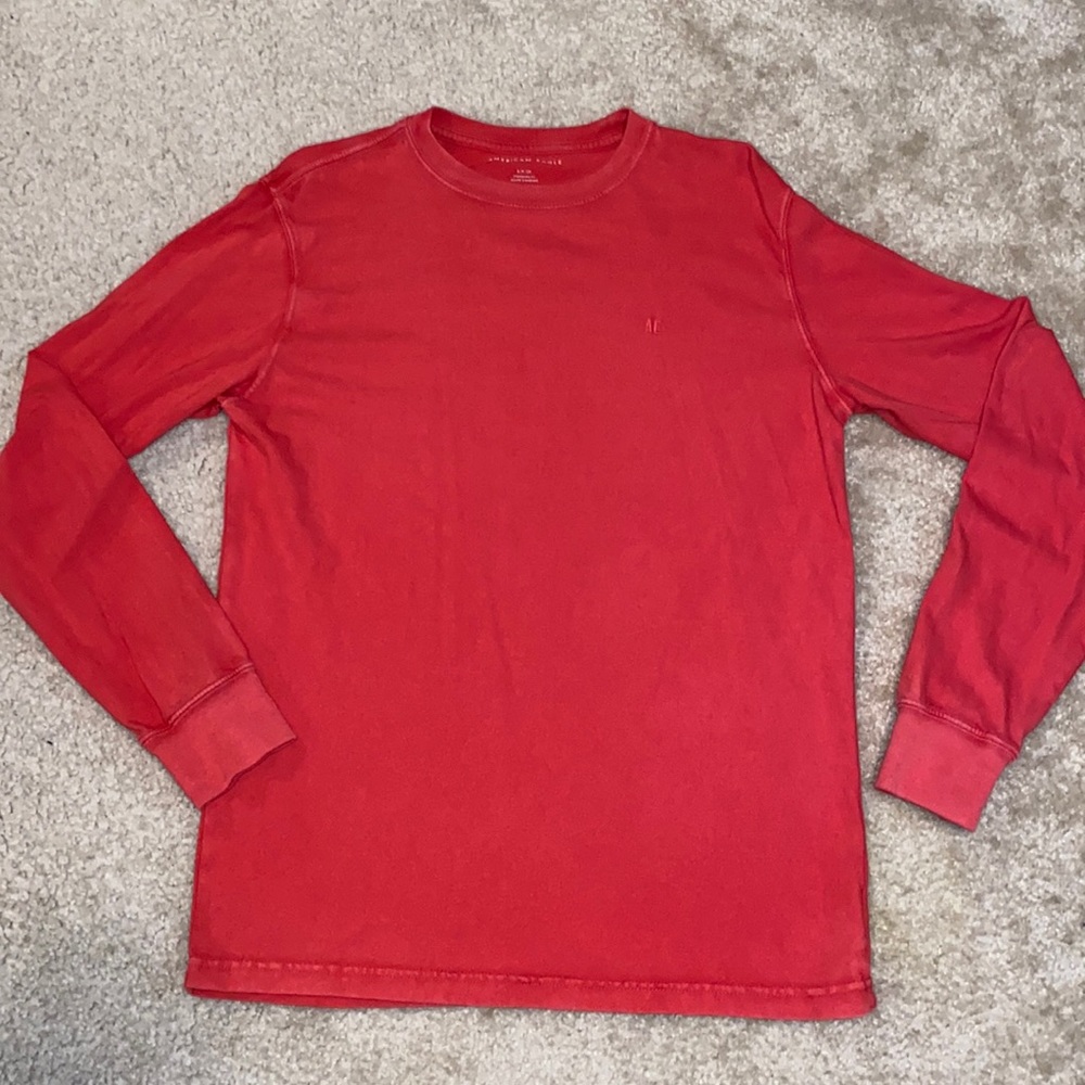 Mens Small Red American Eagle Long-Sleeve